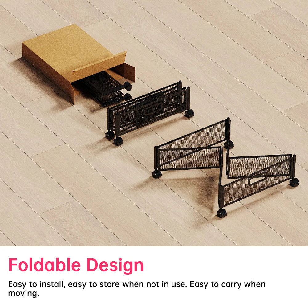 Foldable storage with wheels