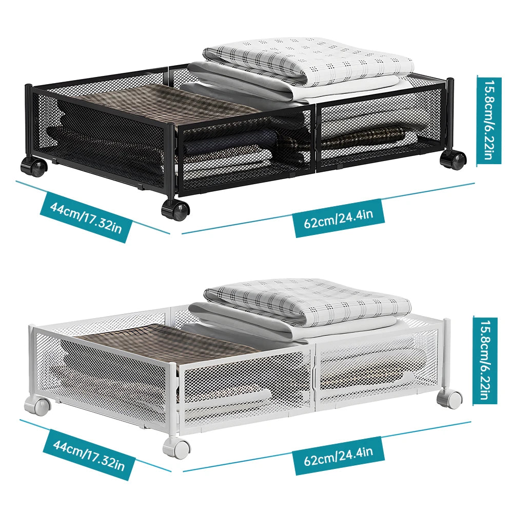 Foldable storage with wheels